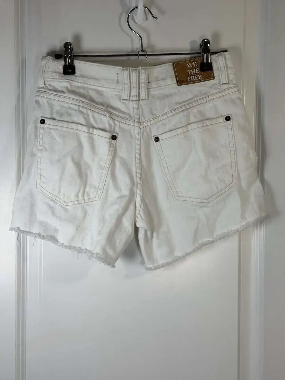 Free People We The Free Makai Cut-Off Denim Shorts White Size 24